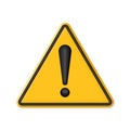 Caution 3d icon. Triangle with exclamation mark. Alert, danger, attention or hazard symbol. Yellow warning sign. Royalty Free Stock Photo